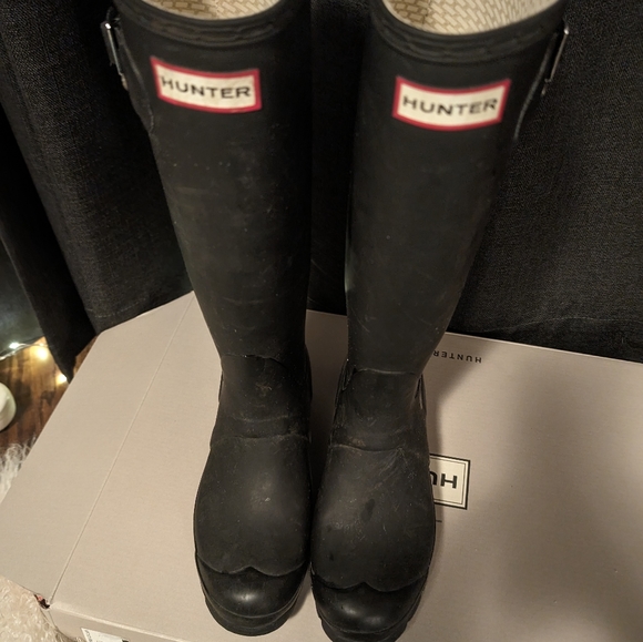 Original Tall Black Hunter Boots, women size 7 - Picture 3 of 5